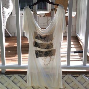 Retro 80s batwing short sleeve shirt medium large